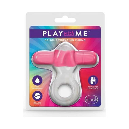 Delight Pleasure Enhancing Vibrating C-Ring - Play With Me DVC-2021 - Men's Pink Cock Ring for Extended Pleasure