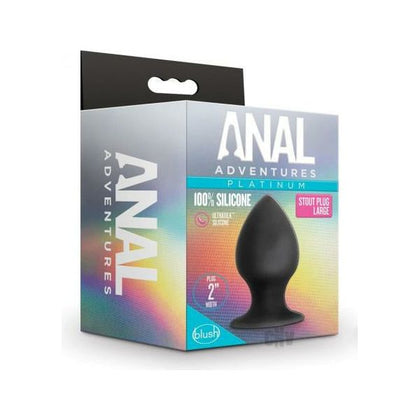 Anal Adventures Platinum Stout Plug LG - Premium Silicone Anal Toy for Intense Pleasure - Model APLG-2021 - Unisex - Full Body Stretching - Luxurious Black - Adult Naughty Store