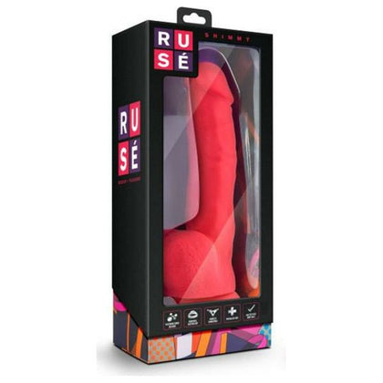 Introducing the Ruse Shimmy Cerise Silicone Dildo - Model RS-175: A Vibrant Pleasure Companion for All Genders, Delivering Exquisite G-Spot Stimulation in a Captivating Cherry Hue