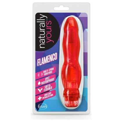 Naturally Yours Flamenco Red Multi-Speed Flexi Shaft Vibrating Dildo - Model NY-FRMSVD001 - For All Genders - Intense Pleasure Experience - Captivating Crimson