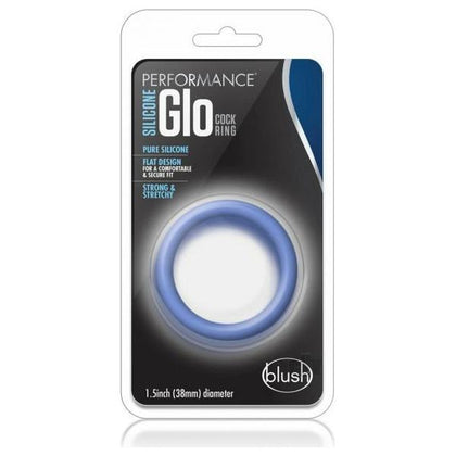 Performance Glo Pro Silicone Cock Ring Blue Glow - Model X123 - Male - Enhance Pleasure with a Vibrant Glow - Adult Naughty Store