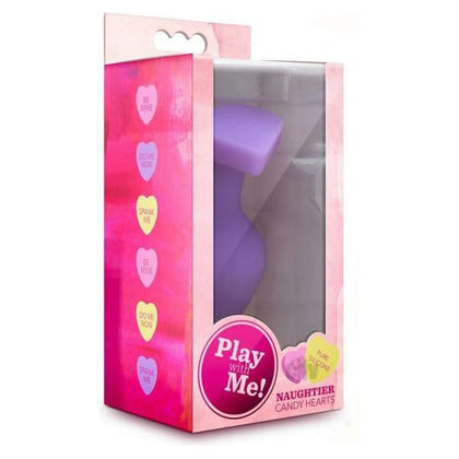 Introducing the Naughtier Candy Hearts Fuck Me Purple Silicone Butt Plug - Model NCH-FMP-001 - For Intermediate Anal Pleasure - Adult Naughty Store