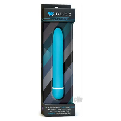 Rose Luxuriate Blue Classic Vibrator RLX-7 for All Genders - Intense Pleasure Experience - Sleek Satin Finish - Adult Naughty Store