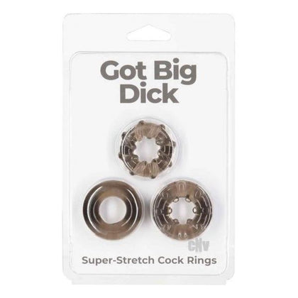 Powerbullet Big Dick Black 3-Pack Cock Rings for Enhanced Erections and Pleasure - Adult Naughty Store