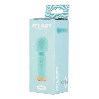 Introducing the Mlady Mini Vibrating Wand Teal - Model Mandrsquo; Lady, a Luxurious Silicone Compact Wand Vibrator for Women, Designed for All-Over Body Massage and Pleasure in Serene Teal Co - Adult Naughty Store