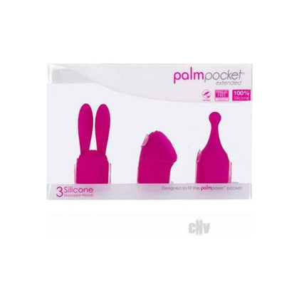 Palmpocket Extend 3 Silicone Heads Pink - Powerful Handheld Vibrator for Intense Pleasure - Adult Naughty Store