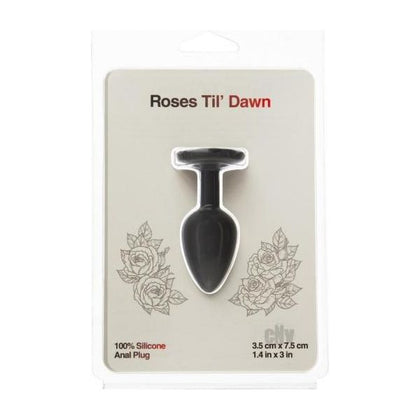 Roses Til Dawn Flower Silicone Anal Plug - Petite Filler for Intimate Pleasure - Sm Black