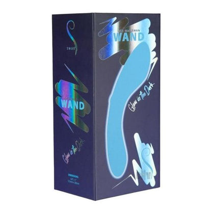 Swan Mini Wand Vibrating Glow in the Dark G-Spot Massager - Model X1, Female, Dual-Ended, Blue