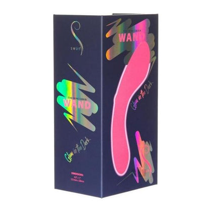 Swan Mini Glow-in-the-Dark Wand Vibrator - Model MGD-4 - For All Genders - Dual-Ended Pleasure Toy - Pink - Adult Naughty Store