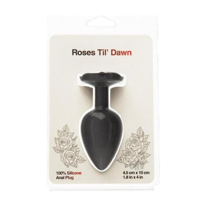 Roses Til Dawn Silicone Anal Plug - Petite Flexibility for Sensual Pleasure - Model RTD-LG-BLK - Unisex - Black