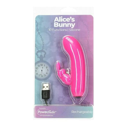 PowerBullet Alice's Bunny Pink 4-Bullet Vibrator - Dual Action Pleasure Toy for Women - Intense Stimulation for Clitoral and G-Spot - Model PB-ABP4P - Adult Naughty Store