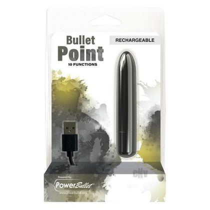 PowerBullet Bullet Point Black - Powerful 4-Bullet Vibrator for Intense Pleasure - Model PB-1001 - Unisex - Multi-erogenous Stimulation - Sleek Black Design
