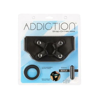 Introducing the Addiction Strap-On Harness O-s Black: The Ultimate Hands-Free Pleasure Companion for Women, Offering Unparalleled Satisfaction in Black - Adult Naughty Store