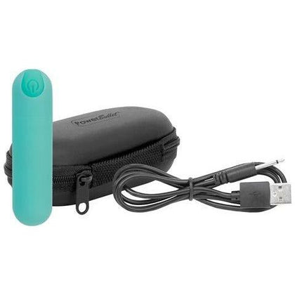 Powerbullet Essential Rechargeable Teal Green Bullet Vibrator - Intense Pleasure for All Genders - Adult Naughty Store