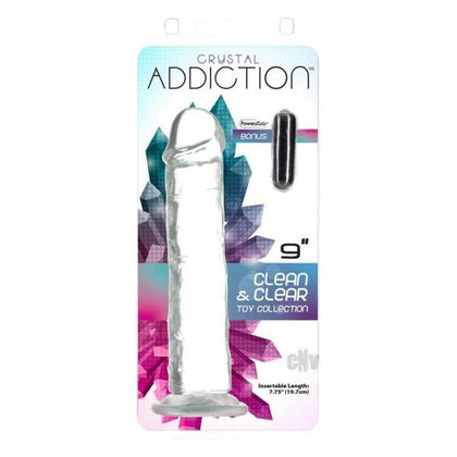 Crystal Addiction CA9VD-001 Clear Vertical Dong - Unisex Intense Stimulation Pleasure Toy - Transparent - Adult Naughty Store