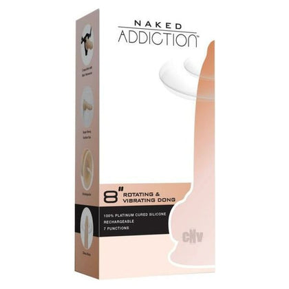 BMS Factory Naked Addiction Rotate And Vibrate Dong - Model NA-8R - Unisex - Dual Pleasure - Obsidian Black - Adult Naughty Store