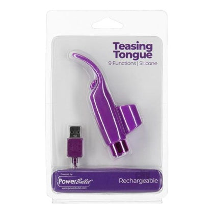PowerBullet Teasing Tongue Purple - The Ultimate 2-in-1 Finger Vibrator for Intense Pleasure