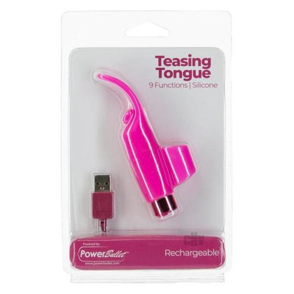 PowerBullet Teasing Tongue Pink - 2-in-1 Finger Vibrator for Alluring Pleasure