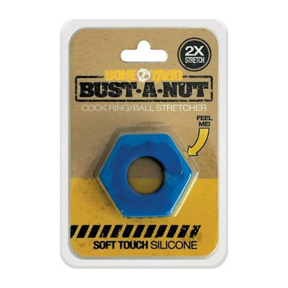 Boneyard Bust a Nut Silicone Cock and Ball Ring - Model BN-2001 - Male Pleasure Enhancer - Blue