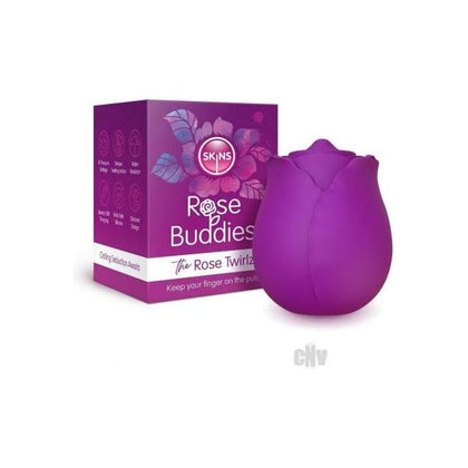 Skins Rose Buddies Mini Vibrating Tongue Simulator - Rose Twirlz Purple - Clitoral Stimulator for Women