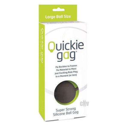 Quickie Silicone Ball Gag Large Black - Model QSBG-L01 - Unisex BDSM Toy for Sensual Oral Play