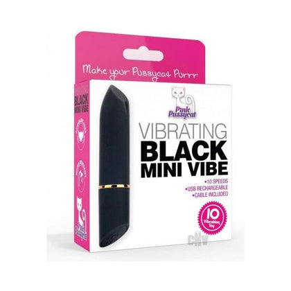 Pink Pussycat Mini Vibe Black - Powerful Pocket Vibrating Bullet for Intense Pleasure - Adult Naughty Store