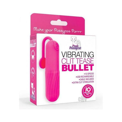 Pink Pussycat Clit Tease Pocket Vibrating Bullet - Powerful Pleasure for Women in Pink - Adult Naughty Store