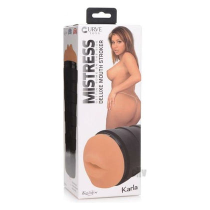 Mistress Karla Mouth Stroker Medium - Lifelike Silicone Suction Masturbator for Men - Model MK-500 - Oral Pleasure - Flesh - Adult Naughty Store