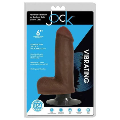 Curve Toys Jock Vibrating Dong W-balls 6 Chocolat - Realistic Chocolate-Colored Vibrating Dildo for Intense Pleasure - Adult Naughty Store