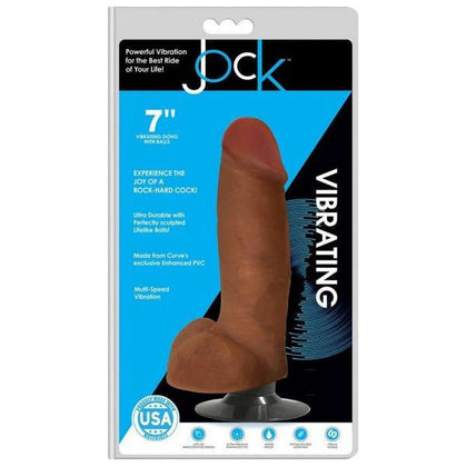 Curve Toys Jock Vibrating Dong W-balls 7 - Caramel - Realistic Pleasure for Men and Women - Adult Naughty Store