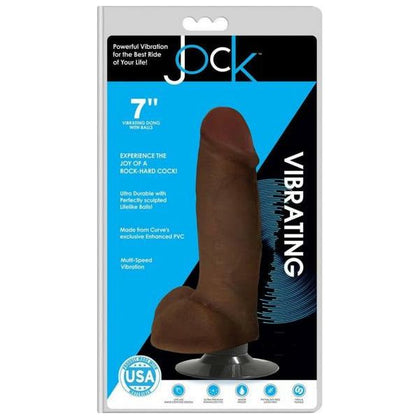 Curve Toys Jock Vibrating Dong W-Balls 7 - Chocolate Brown - Realistic Dildo for Intense Pleasure