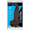 Curve Toys Jock Vibrating Dong W-balls 8 - Chocolate, Realistic Dildo for Hands-Free Pleasure - Adult Naughty Store