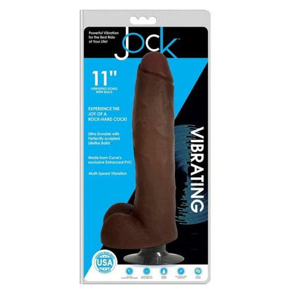 Curve Toys Jock Vibrating Dong W-balls 11 - Chocolate, Realistic Dildo for Intense Pleasure - Adult Naughty Store