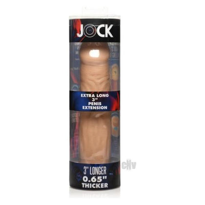 Curve Toys Jock Extra Long Extension 3 Light - Penis Sleeve Enhancer for Men - Pleasure Enhancing TPE Extension - Model XLE3L - Vanilla