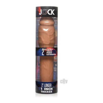 JOCK Extra Thick Extension 2 Medium - Penis Sleeve Enlarger for Men - Model JXT2M - Male Pleasure Enhancer - Caramel