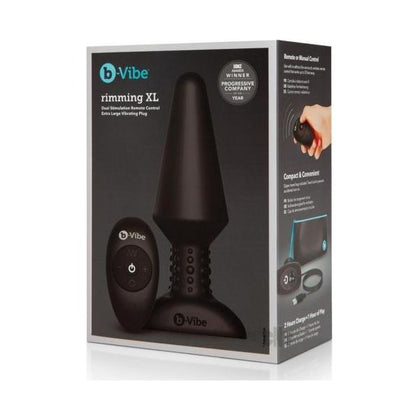 b-Vibe Rimming Plug XL Black - Powerful Dual Stimulation Vibrating Butt Plug for Experienced Anal Enthusiasts