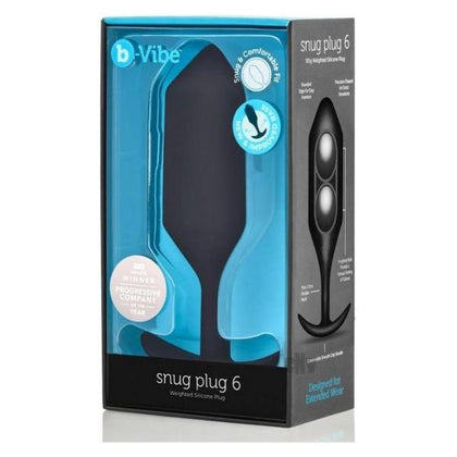 b-Vibe Snug Plug 6 Black Weighted Butt Plug for Sensual Fullness - Unisex Anal Pleasure Toy