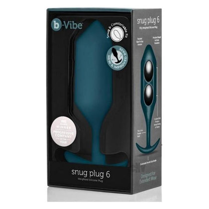 b-Vibe Snug Plug 6 Marine Weighted Butt Plug for Sensual Fullness - Unisex Anal Pleasure Toy in Vibrant Blue