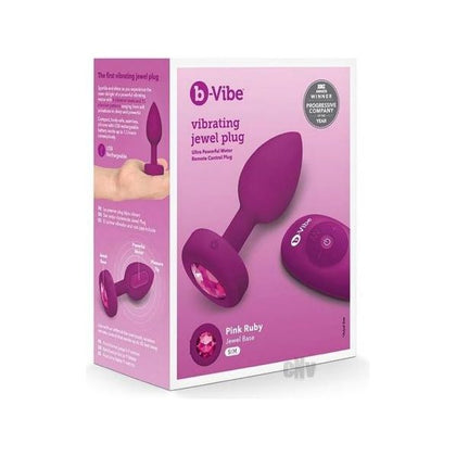 b-Vibe Vibrate Jewel Plug S/M Fuchsia - The Ultimate Pleasure Experience for All Genders and Intimate Delights - Adult Naughty Store