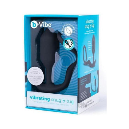 b-Vibe Vibrate Snug Tug MD Black - Weighted Vibrating Penis Ring with Anal and Prostate Stimulation
