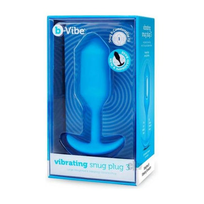 b-Vibe Vibrate Snug Plug Lg Blue - Weighted and Vibrating Anal Plug for Sensational Pleasure