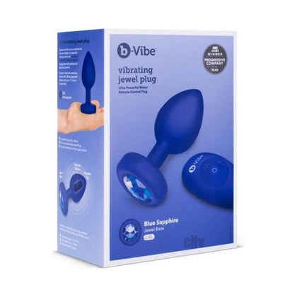 B Vibe Vibrate Jewel Plug L/XL Navy - Powerful Vibrating Anal Plug for Intense Pleasure