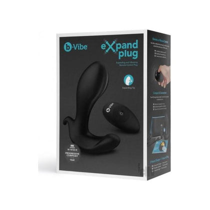 b-Vibe Expand Plug - Model X1: Remote Control Expanding and Vibrating Prostate Pleasure Plug for Men - Black