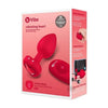 B Vibe Vibrate Heart Jewel Plug - Model M/L - Red - Sensual Pleasure for All Genders