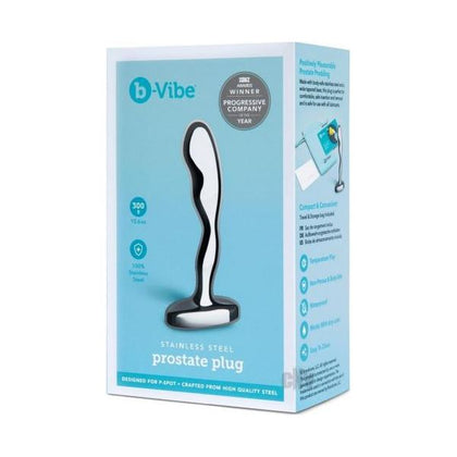 b-Vibe X1 Stainless Steel Prostate Plug - The Ultimate Male Pleasure, Intense Anal Stimulation - Silver