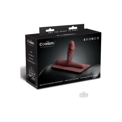 Cowgirl Bronco Silicone Dual-Stimulating Attachment - Model BRC1001 - For Women - Clit-Stimulating Ridges - Chocolate
