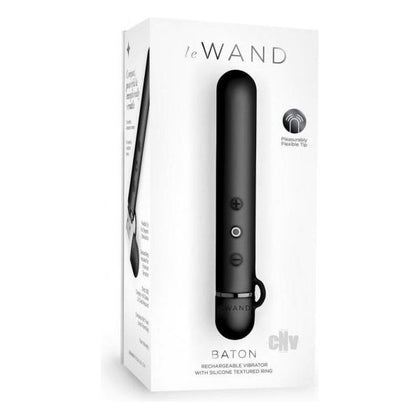 Le Wand Baton Black - Slim Rechargeable Vibrator for Vulva Owners - Model BW-001 - Intense Pleasure in a Sleek Design