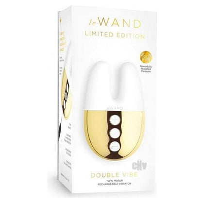 Le Wand Double Vibe White Gold Luxury Dual Stimulation Palm-Sized Vibrator - Model DW-500, Intense Pleasure for All Genders, Perfect for Clitoral and G-Spot Stimulation - Adult Naughty Store