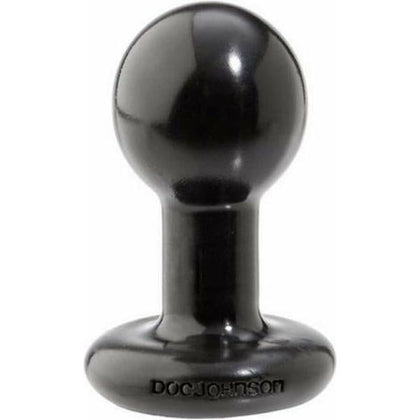 Doc Johnson Sil-A-Gel Round Butt Plug Small - Model X1 - Unisex Anal Pleasure - Black