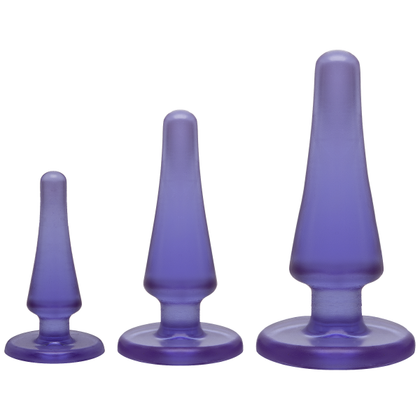 Crystal Jellies Anal Trainer Kit Purple - Beginner's 3 Piece Anal Training Set for Comfortable Pleasure - Adult Naughty Store